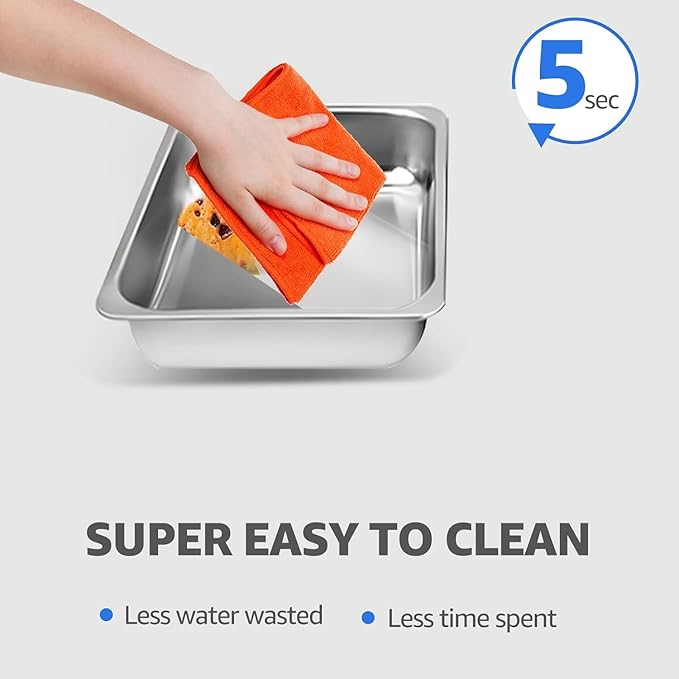 4 pack Chafing Dishes for Buffet of Stainless Steel Food Warmers for Parties 9 QT Chafers and Buffet Warmers Sets with 1/3 size pan Commercial Catering Chafers for Event Party