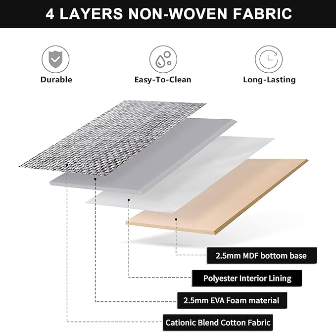 DECOMOMO Storage Baskets for Shelves - Fabric Storage Bins, Linen Closet Organizers and Storage (Grey & Black, Large - 3 Pack)