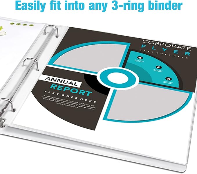 VST Sheet Protectors 8.5 x 11 Inch for 3 Ring Binder, Crystal Clear Page Protectors, Medium Weight Plastic Sleeves, Top Loading Paper Protector Acid Free, Letter Size, Dry Erase Pocket, 200 Sheets