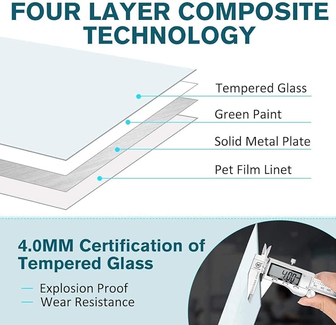 2-in-1 Magnetic Glass White Board 60'' x 48'' Extra Large Splicing Tempered Glass Whiteboard, 4' x 5' Frameless Big Glass Dry Erase White Board for Wall, Office, Home