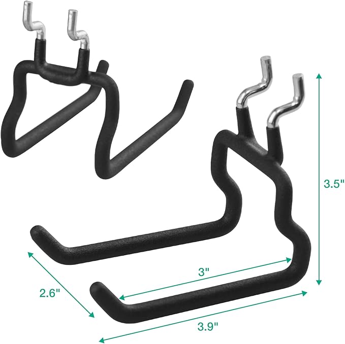 G.CORE 8-Pack Pegboard Hooks, Peg Board Tool Utility Hooks & Hangers Fit 1/4" Pegboards, Heavy Duty Metal Peg Board Shelving Hooks, Wall Organizers and Storage for Craft Room Garage Workbench Office