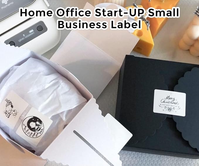 Phomemo 3 Roll 2.36"x 1.57" Thermal Sticker Label, 180 Labels/Roll Compatible with M220, M250, M260,M200, M221 Printer, Strong Permanent Adhesive, for Customer Mailer, Address, Business Letter