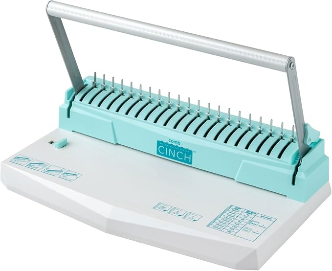 We R Memory Keepers Comb Cinch Book Binding Machine, Includes 10 8 mm Binding Combs, Book Binding Kit, Easy to Use, Use for Scrapbooking, Home Offices, & Classrooms