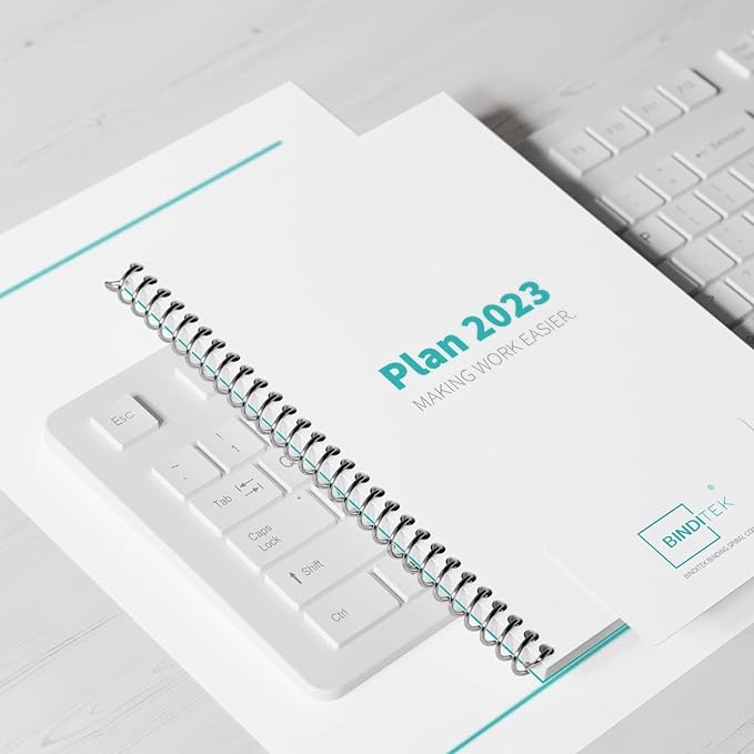 Binditek 50 Pack Plastic Spiral Binding Coils, 32mm (1-1/4"), 280 Sheet Capacity, 4:1 Pitch, Black, 48 Loops, for Letter Size, for Students and Coworkers