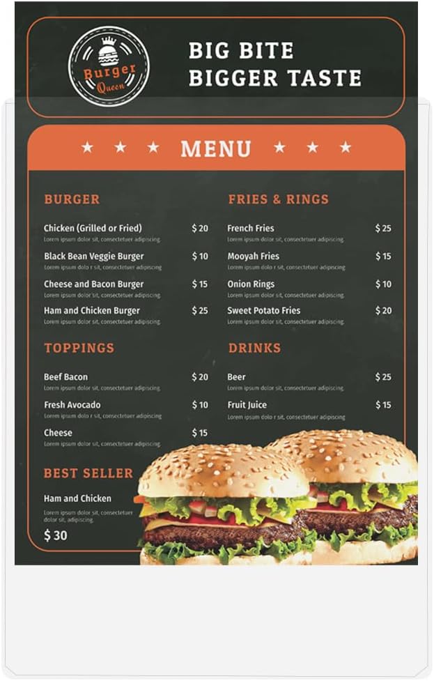 StoreSMART® - Rigid Plastic Menu - 8.5" x 14" - 200-Pack - HPP812X14-MENU-200