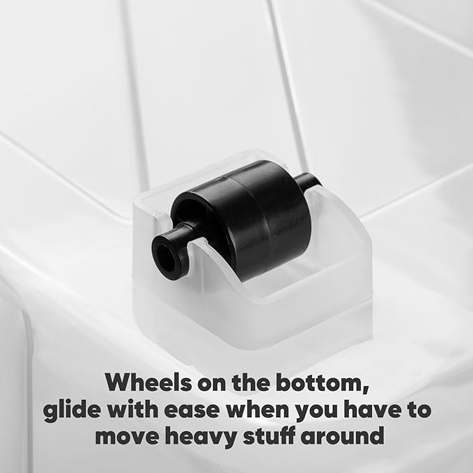 Nazhura 97 Quart Plastic Storage Bin, Stackable and Nestable Storage Boxes with Lids and Secure Latching Buckles, Large Storage Container (Clear, 97Quart-4Pack)