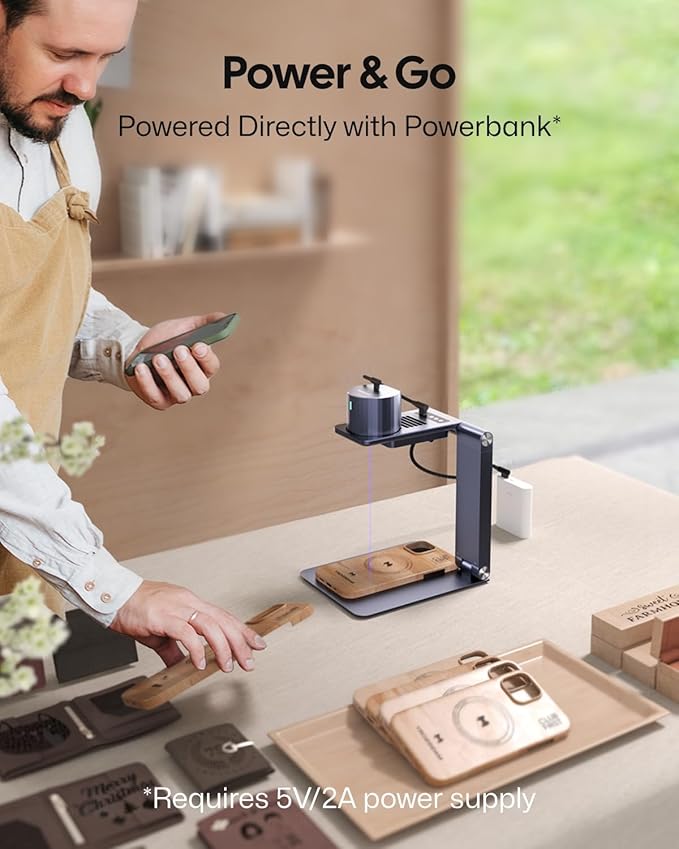 LaserPecker LP1 Pro Laser Engraver for Beginners, Mini Diode Wood Leather Felt Laser Engraver Portable Small Laser Engraving Machine, Suit Set with Laser Safety Glasses + Auto-focus Stand