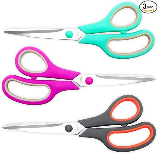 Vitoler Scissors All Purpose, 8.5" Heavy Duty Scissors Bulk,Cute Scissor for Office Craft Fabric, Back To School Supplies