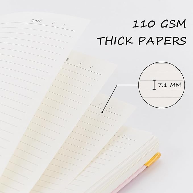 Spiral Notebook, Hardcover B5 College Ruled Notebooks, 300 Pages Notebooks for Work and School, 110 GSM Thick Papers Journals for Writing, Office Supplies for Women and Men Black B5