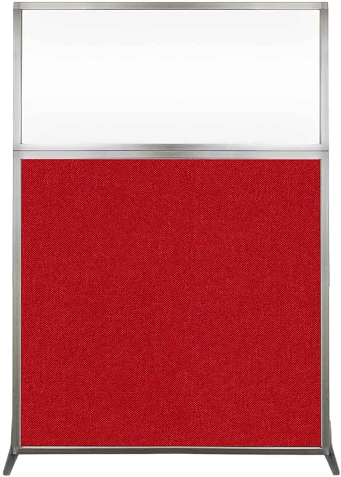 Versare Hush Screen Portable Room Divider | Workstation Wall Divider | Freestanding Privacy Hush Panels | Clear Windows | Fabric Office Divider Screen | Great for Room Separation