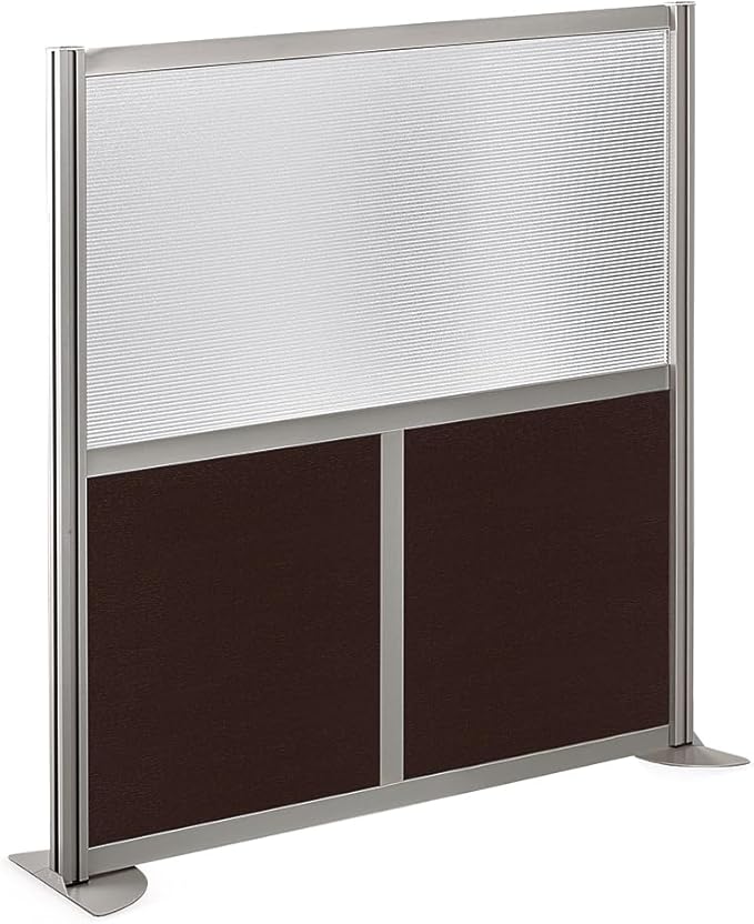 NBF Office Partitions - Cubicle Privacy Panel Wall Divider - Modern Room Separator with Quick Assembly - Indoor Laminate Free Standing Portable Room Divider Panel - 52" H x 49" W (Warm Ash)