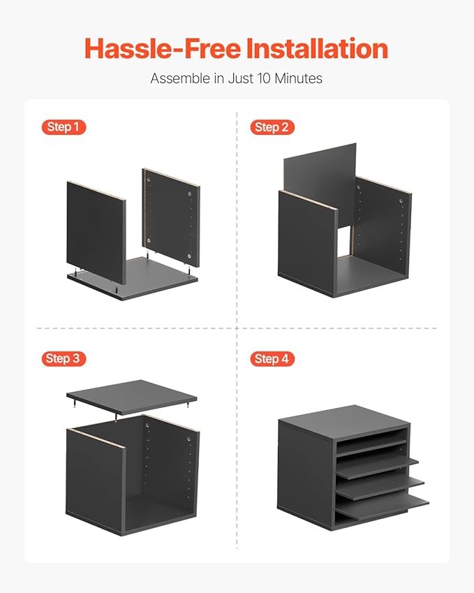 VEVOR Literature Organizer, 5 Compartments Office Mailbox with Adjustable Shelves, Wooden Mailbox Sorter Medium Density Fiberboard Office Home Classroom Storage for Files, Documents, Papers, Grey