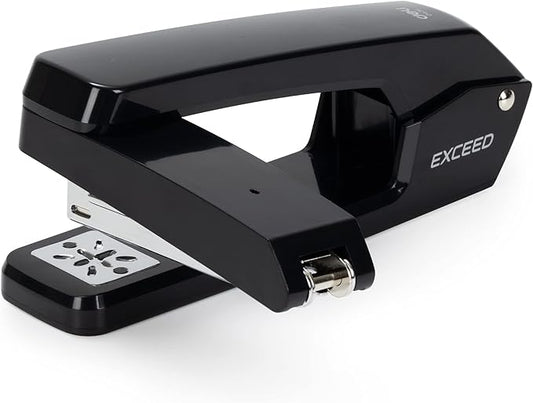 Deli Swing-Arm Swivel Stapler, 25 Sheet Capacity, 360 Degree Rotate Desktop Staplers for Booklet or Book Binding, Black