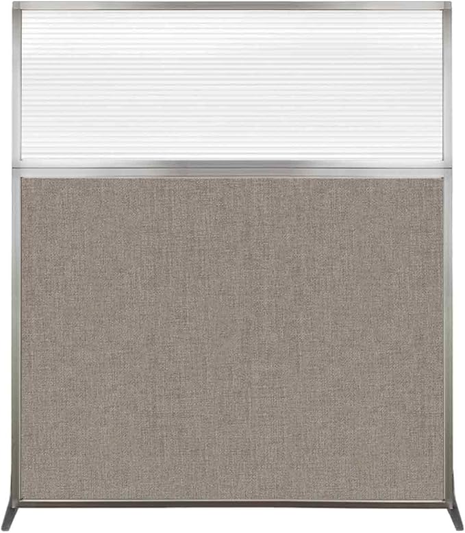 Versare Hush Screen Portable Room Divider | Workstation Wall Divider | Freestanding Privacy Hush Panels | Clear Fluted Windows | Fabric Office Divider Screen | Great for Room Separation