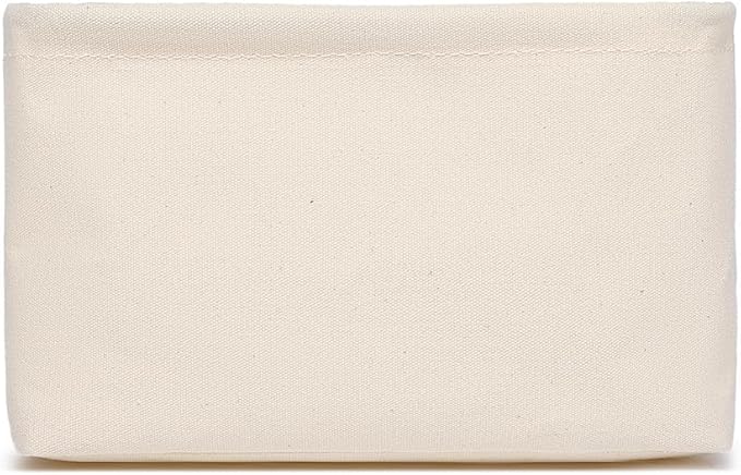 Foldable Storage Bins with Lids Cotton Canvas Rectangular Storage Box Ideal for Organization Lightweight and Durable (7.48 x 5.91 x 4.72)