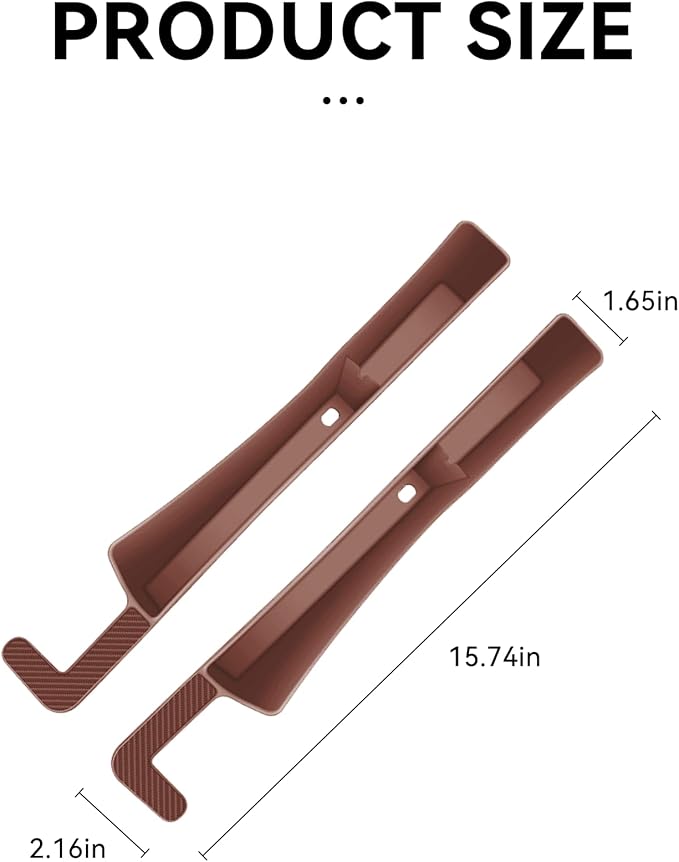 2PCS Car Seat Gap Filler, Automotive Seat Organizer Fill The Gap Between Seat and Console, Universal Car Storage Box Inserts Fill The Gap Between Seat &Console for Coins Wallets Keys (Brown)