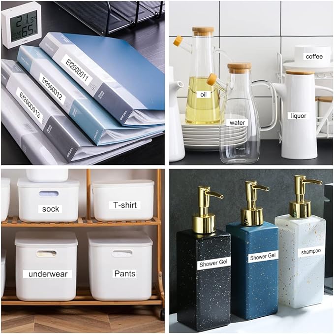 MarkDomain 3-Pack 9mm Label Tape TZe-221 Replacement for Brother TZe TZ Tape 9mm 0.35" Laminated White Label Maker Tape TZe221 TZ221 Work with Ptouch PT H100 H110 D210 D400AD 1290