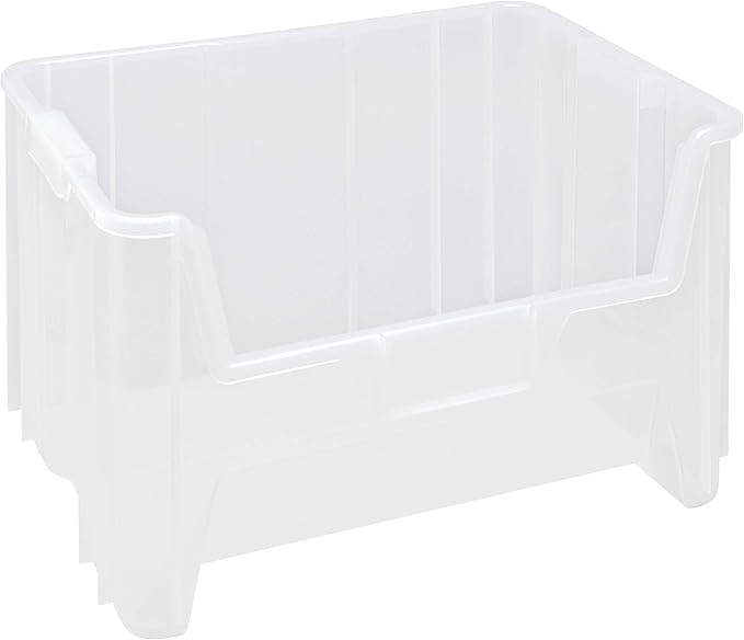 Hudson Exchange 20" x 15" x 12.5" (3 Pack) Plastic Giant Stackable Hopper Bin Container, Clear