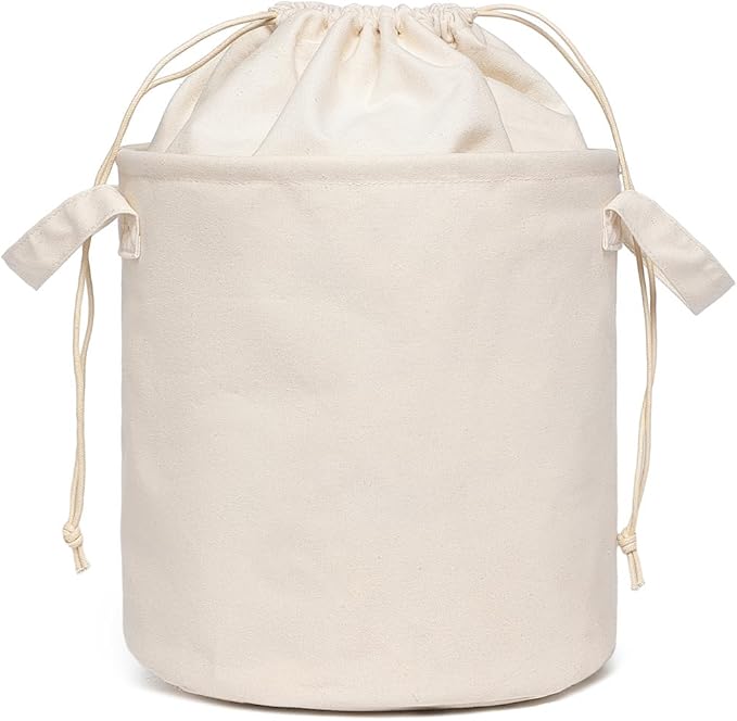 Foldable Storage Bins with Lids Cotton Canvas Rectangular Storage Box Ideal for Organization Lightweight and Durable (10.24 x 10.04)