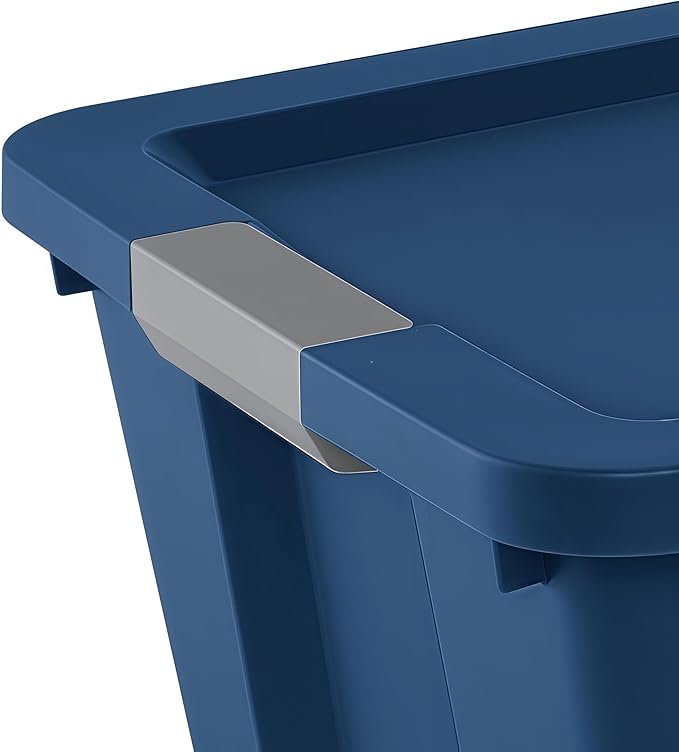 34 Gallon Heavy-Duty Wheeled Storage Bin with Lid – Large Rolling Plastic Container for Garage,Outdoor,Home & Organization Needs,Blue