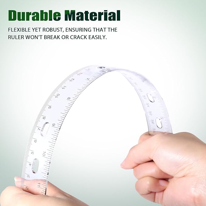 28 Pack Plastic Ruler 12 Inch Transparent Rulers - 7 Assorted Color Metric Bulk for Kids School Office Classroom