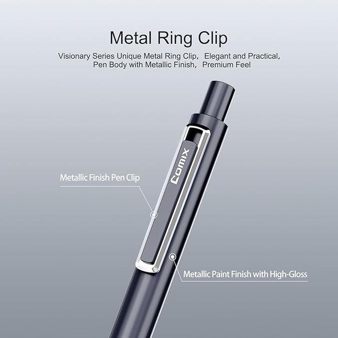 Comix Gel pens,10 Pack,Dual Ball Nib,Fine Point 0.5 mm,Black Quick Dry Ink, Low Center of Gravity Counterweight Signing Pen,Ideal for Smooth Writing