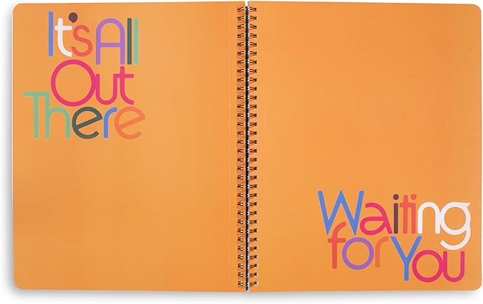 ban.do Rough Draft Large Spiral Notebook with Saying, 11" x 9" with Pockets and 160 College Ruled Pages, Possibilites are Endless