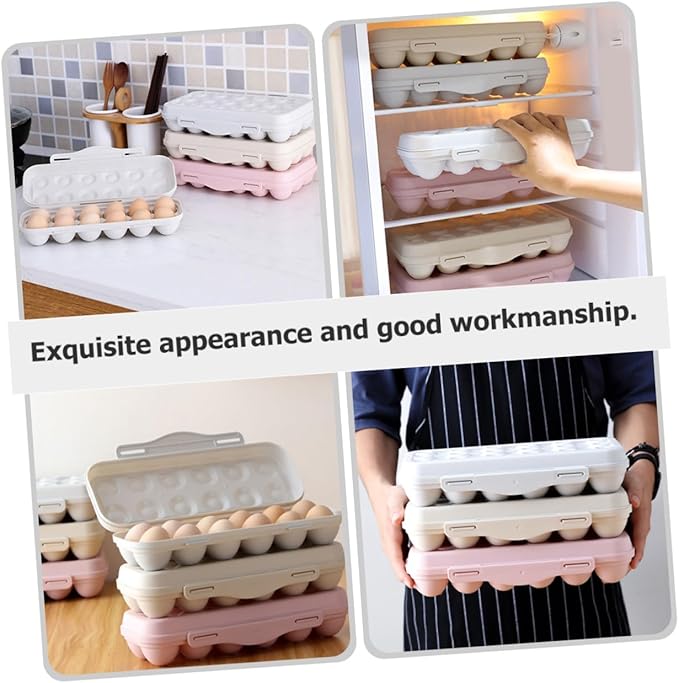2pcs Refrigerator Egg Storage Bin Large Capacity Egg Holder for Fridge Thick Plastic Organizer with Stackable Design Convenient Kitchen and Dining Container