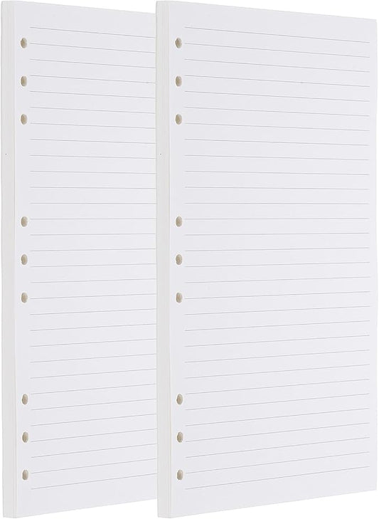PATIKIL B5 Ruled Refills Inserts 9-Ring Binder Loose Leaf Planner Filler Paper Planner Inserts, 160 Sheets/320 Pages, Lined, White