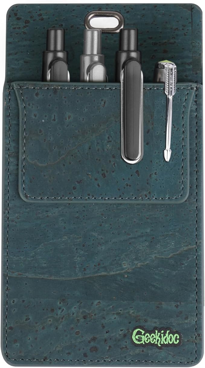 Premium Portuguese Cork Pocket Protector for Men | Multi-Use Pocket Protectors for Shirts and Lab Coats | For Pen, Pencils, Pointers, and More | 1 Pack Blue Pocket Organizer Protector