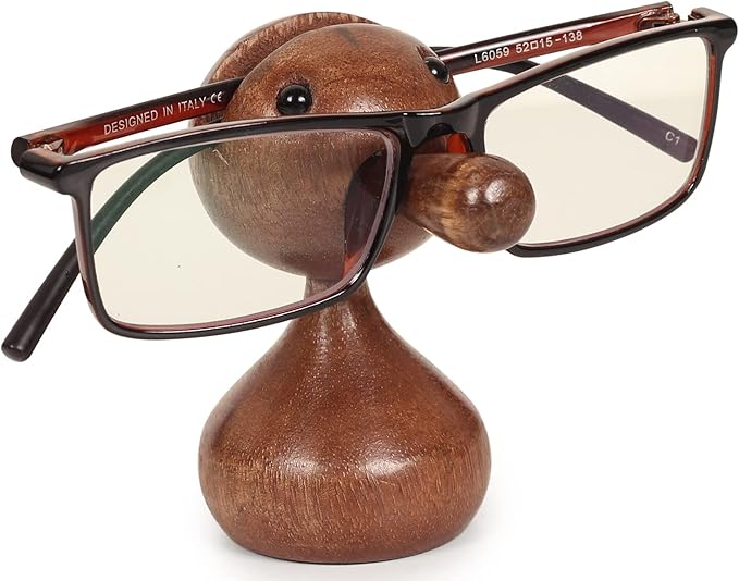ETROVES- Handmade Wooden Spectacle Holder Eyeglass Holder Display Stand for Home Office Desk Decor Accessories Bedside/Side Table 3.3 Inches