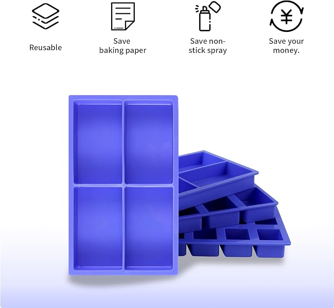 4 Pcs Silicone Tray Dividers for Harvest Right Freeze Dryer,Silicone Food Molds for Harvest right freeze dryer accessories，Reusable Dryer Food Freezer Trays (Purple,4 Cavities)