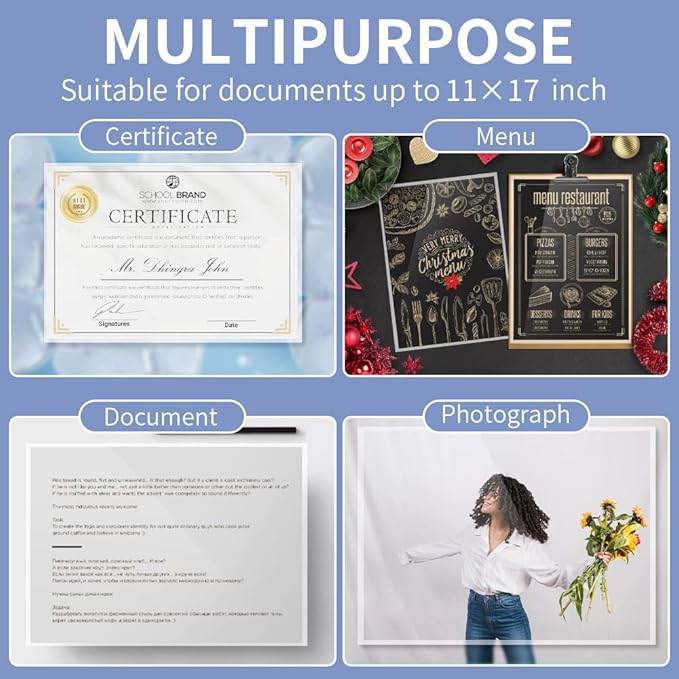 Laminating Sheets, PANDRI 200 Pack 5 Mil Thermal Laminating Pouches Holds 11 x 17 Inch, Plastic Laminator Paper 11.5 x 17.5 Inch, Clear Round Corner