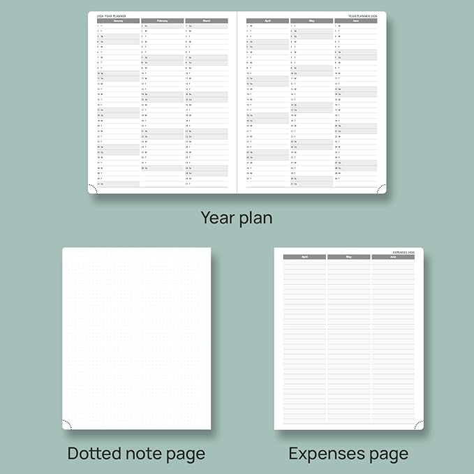 POPRUN Planner 2025-2026 (Large - 8.5'' x 10.5'') Academic Weekly Calendar (July 2025 - June 2026) with Hourly Time Slots, Monthly Tabs, 100GSM Thick Papers, Leather Soft Cover - Night Sky Blue
