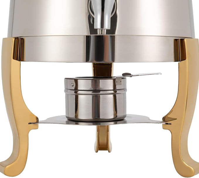 3.4 Gallon Stainless Steel Hot Beverage Dispenser, 13L Coffee Urn with Fuel Holder, Hot Chocolate/Coffee/Apple Cider Chafer for Party Buffet Catering, Durable Aluminum Tripod