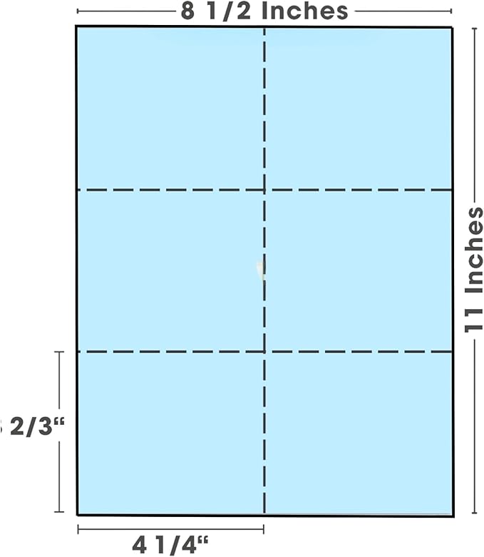Limited Papers (TM) 8.5x11 Perforated Paper, 20/50 Pound, 75 GSM, Variety of Perforation Sizes and Colors, for Forms, Tickets, Postcards, Business Cards. (Cherry, 6 up)