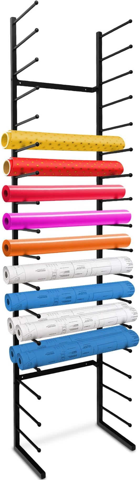 Wall Mount Blueprint Holder Storage Organizer - 34 Slot Blueprint Storage Rack - Blue Print Storage Organizer for Poster Storage, Construction Paper Storage, Map Storage (17 Tiers)