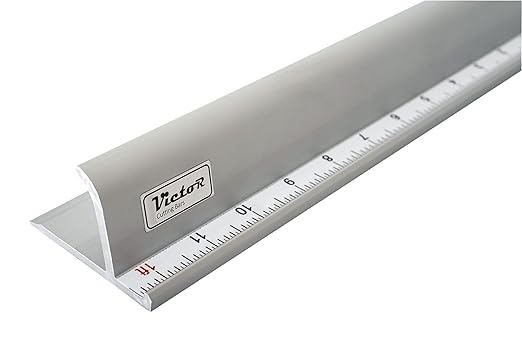 Victor 24-Inch Professional Aluminum Safety Ruler with Finger Guard Edge and Non-Slip Base - Perfect for Accurate Cutting and Crafting - Durable Cutting Ruler for Safe Use