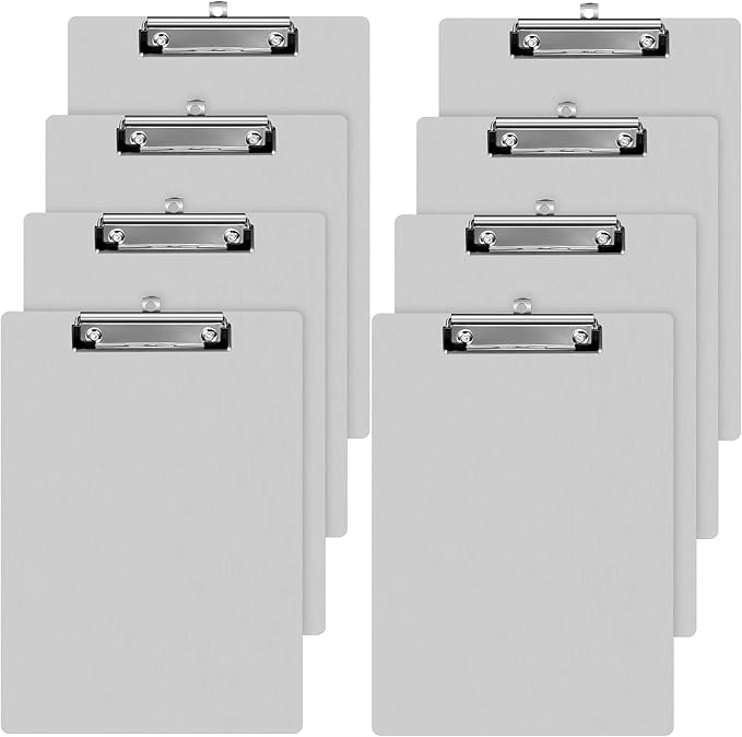 Epakh 8 Pieces Clipboard Bulks Metal Clipboard Aluminum Office Low Profile Clip Standard A4 Letter Size Metal Clip Board, Size 12.5 x 9 Inch