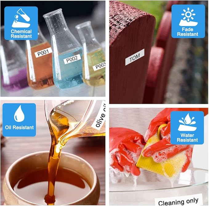 MarkDomain 3-Pack 9mm Label Tape TZe-221 Replacement for Brother TZe TZ Tape 9mm 0.35" Laminated White Label Maker Tape TZe221 TZ221 Work with Ptouch PT H100 H110 D210 D400AD 1290