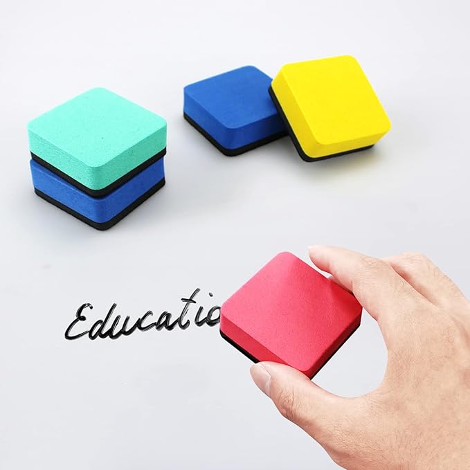 Dry Erase Eraser,24 Pack Magnetic Whiteboard Erasers,Small Dry Erase Board Erasers for Classroom, Home, and Office (24pcs-Square)