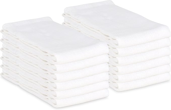 Arkwright Surgical Huck Towels - (Pack of 12) Lint Free & Highly Absorbent Pre-Treated Cotton Cleaning Cloths, Perfect for Medical, Auto Detailing, Window Glass, and Shop, 16 x 26 in, White