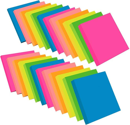 2400 Sheets Sticky Notes 3x3 Inches, 24 Pack ZCZN 6 Bright Color Self-Stick Note Pads, Colorful Sticky Notes Bulk, Easy to Post for Home, Office, School - 100 Sheets/Pad