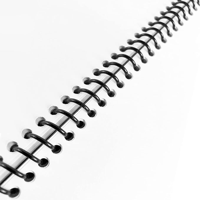 TOTiyea 50 Pack Plastic Spiral Binding Coils,20mm(3/4 ") Binding Spirals,170 Sheet Capacity,4:1 Pitch, Black