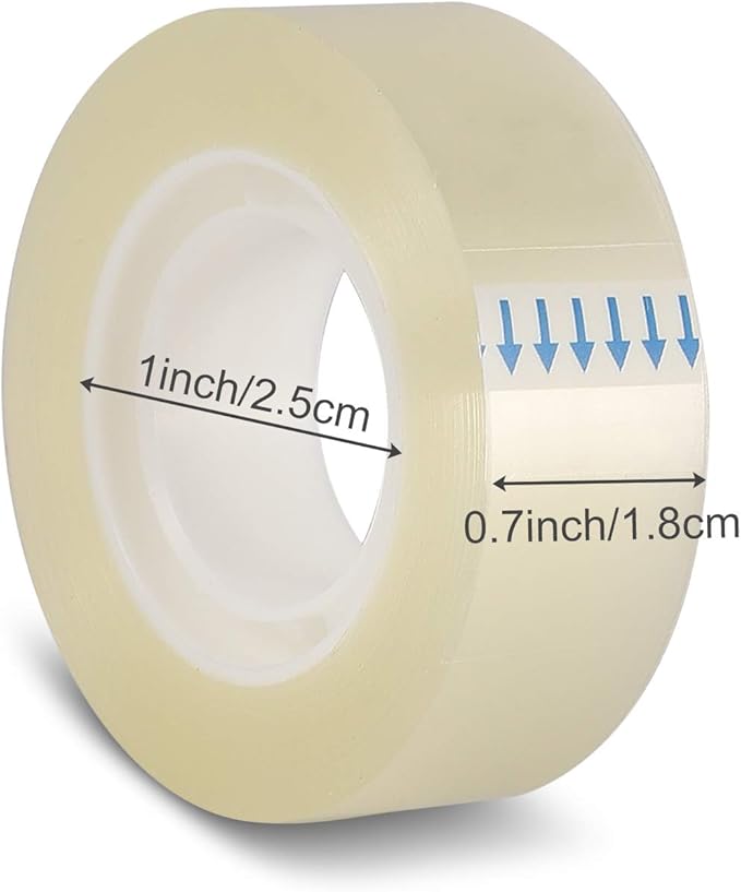 KIDMEN Transparent Tape,Clear Tape for Office,Home,School,5 Dispensered Rolls,0.7 x 1300 Inch