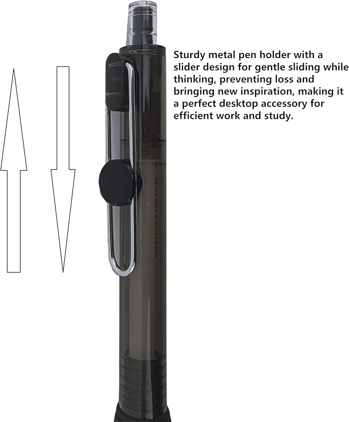 Fengtaiyuan Black Ink, 0.5mm, Retractable Gel Ink Rollerball Pens, Extra Fine, Comfortable Grip, Easy Hold, Writting Smooth, 12 Pack (BlackZS05P12)