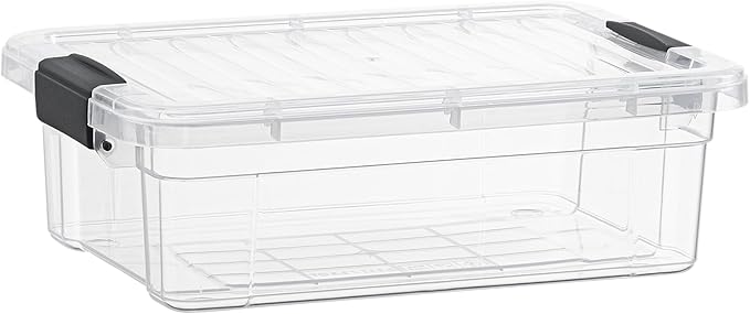Superio 7.4 Quart Clear Plastic Storage Bin with Lid, Non-Toxic, BPA Free, Odor Free, Organizer Storage Box, Stackable Plastic Tote for Home, Garage, School, and Office