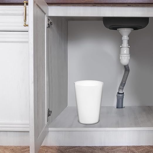 HOLDN’ STORAGE Small Trash Can - Set of 2 Open Top Waste Bin of 1.58 Gallon, Compact Waste Can Perfect for Bathroom, Kitchen, Office, Dorm - Durable Garbage Can - White