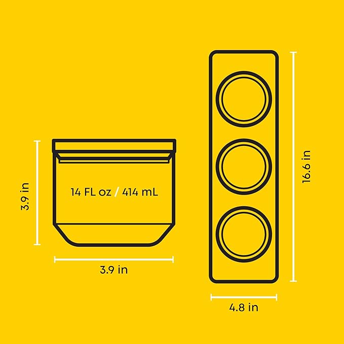 JoyJolt Holden 14oz Stackable Glass Storage Containers with Lids and Wooden Tray, Small Airtight Food Canister Set of 3 with Acacia Wood Lids, Round Clear Stacking Pantry and Kitchen Containers