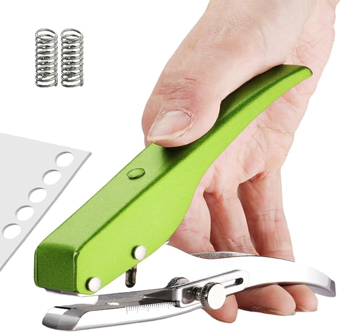 Hole Punch, Heavy Duty Hole Puncher Single Hole Punch Handheld Paper Punch Hole Puncher Single Small Hole Punch One Hole Punch for Paper Crafts Cards Tags Scrapbook- 1/4 inch-6mm